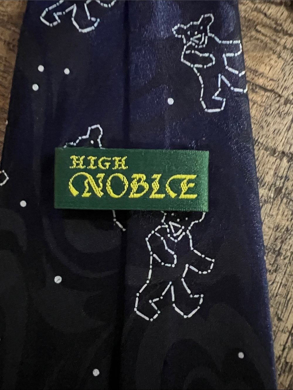 Jerry Garcia Grateful Dead Men's Navy and Beige Portrait Silk Tie - Picture 5 of 5